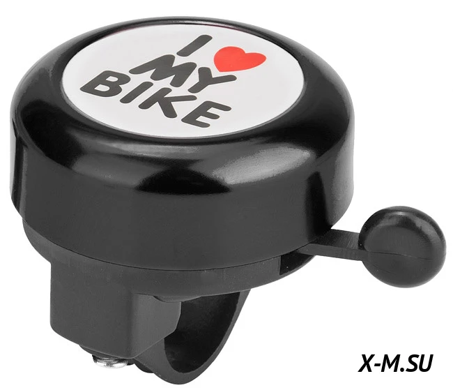 Звонок 45AE-05 "I love my bike" алюминий/пластик, чёрный 210141 Звонок 45AE-05 "I love my bike" алюминий/пластик, чёрный 210141