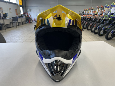 Шлем кроссовый HETOSHI UFD XD1-43 цв. Бело-сине-красно-желтый р. XL