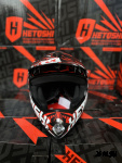 Шлем кроссовый детский HETOSHI Cross-Kids KY-B12 цв.Красно-черно-белый Матовый р.Y-S