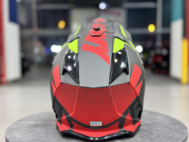 Шлем кроссовый HETOSHI XD1-51 цв. Черно-серо-красно-желтый матовый р. L 