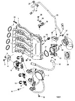Впускной коллектор 4-Х ТАКТНОГО ПЛМ MERCURY 60 Серийный номер от 0T409000 до 1B344306