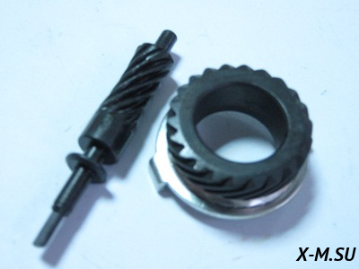 Редуктор спидометра Alpha, Delta, Zodiak, ОВ-70 ДЛИННЫЙ (компл.-червяк вогнутый +шестерня)