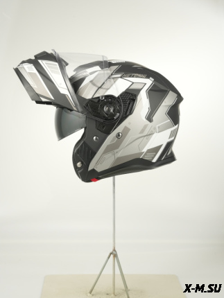 Шлем модуляр HETOSHI FF935 Shogun цв.Черно-серый  Матовый р.S