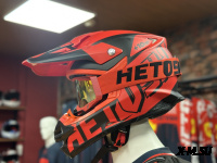 Шлем кроссовый HETOSHI OF836 EXOSS CROSS PRO MX289 цв.Красный с черными вставками Матовый р.M
