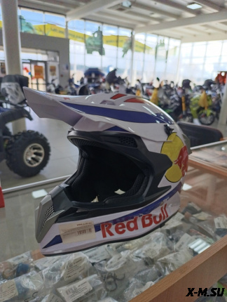 Шлем кроссовый HETOSHI RED BULL XD1-86 цв. Бело-фиолетовый р. M 