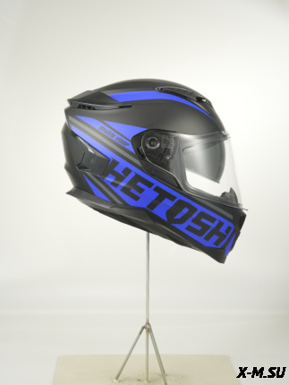 Шлем интеграл HETOSHI FF938 double visor Цв.Черно-синий Матовый р.XXL
