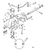 Поворотный кронштейн 2-Х ТАКТНОГО ПЛМ MERCURY 50EO Серийный номер от 9973100 до 0P016999