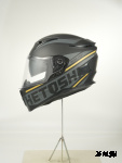 Шлем интеграл HETOSHI FF938 double visor Цв.Черно-серо-золотой Матовый р.S